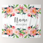 Lofaris Personalized Couples Name Flower Wedding Backdrop